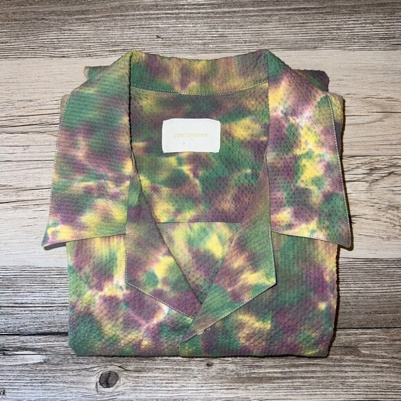 Aime Leon Dore ALD Tie Dye Leisure Shirt Mens Size Small Seersucker Multicolor - Picture 9 of 9